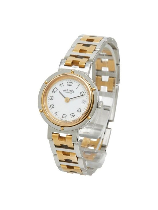 Hermes Clipper Watch White Gold Silver Stainless Steel main image 4